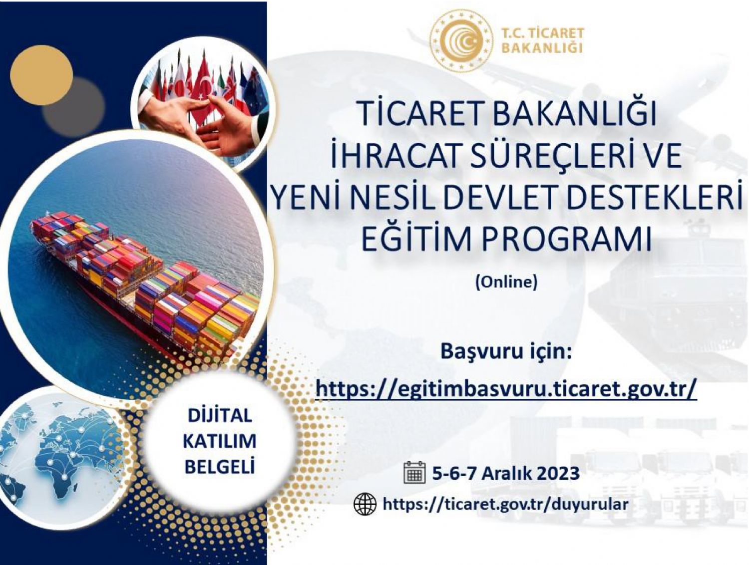 OSBÜK Ticaret Bakanlığı İhracat Süreçleri ve Yeni Nesil Devlet Destekleri Eğitim Programı Duyurusu 